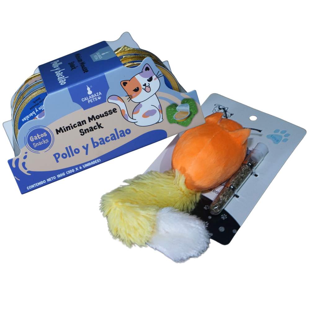 Kit Cinco Para Gatos Minican Mausse + Ratón Cola Larga