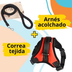 Combo Arnés Acolchado  + Correa para Mascotas + Obsequio