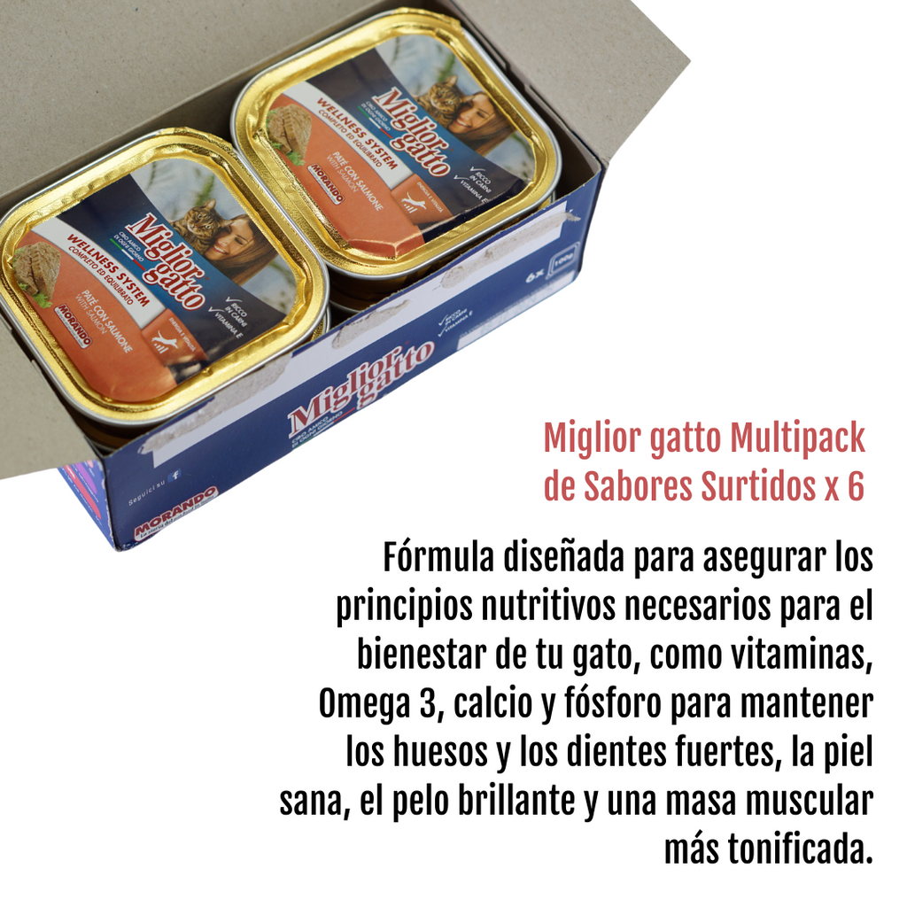 Comida Húmeda para Gatos  Super Premium Miglior Gatto de Morando Pack * 6 Surtidos