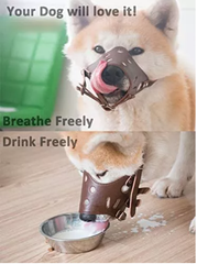 Bozal En Cuero Anti-ladridos Se Usa Con Collar