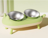 Image of Comedero Elevado Graduable Para Mascotas Pequeñas y Medianas Tazas en Acero