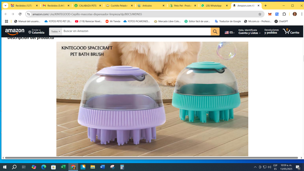 Cepillo Dispensador de Jabón Para Baño Con Cerdas Finas y Gruesas