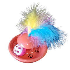 Juguete Gato Tambaleante con Plumas