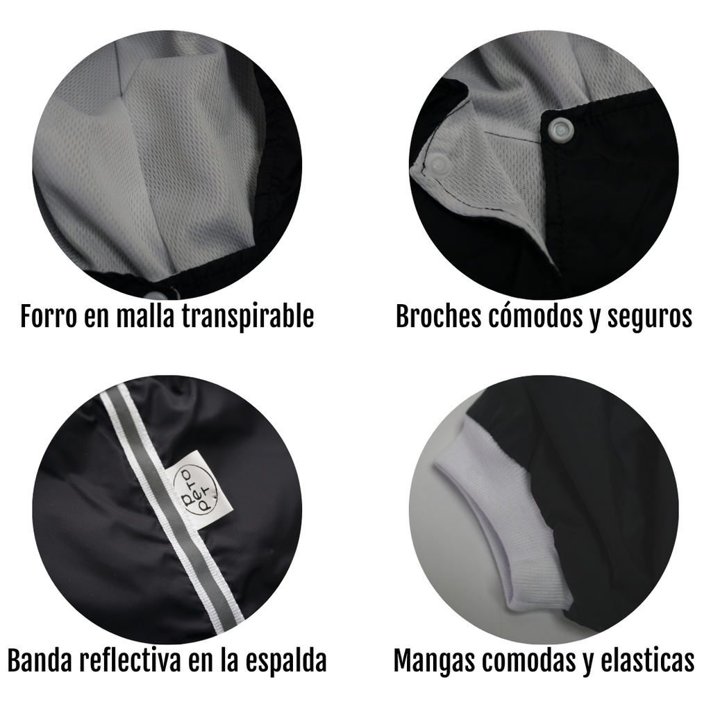 CHAQUETA CON REFLECTIVO Y MALLA ROMPE VIENTOS