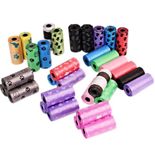 PAQUETE POR 10 ROLLOS BOLSAS EXCREMENTO PARA MASCOTAS BIO-DEGRADABLE