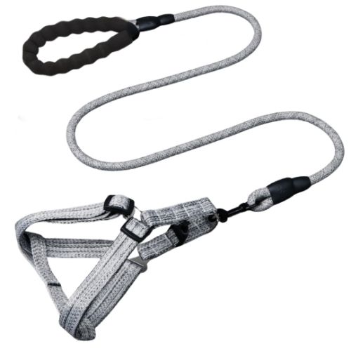 Traílla y Arnés Para Mascotas Mango de Goma