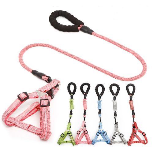 Traílla y Arnés Para Mascotas Mango de Goma