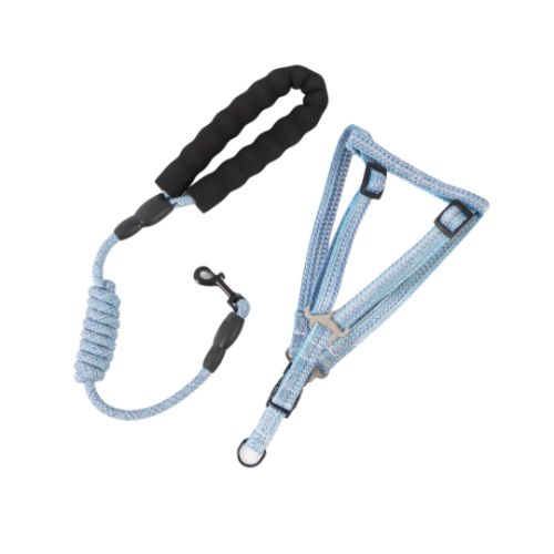 Traílla y Arnés Para Mascotas Mango de Goma