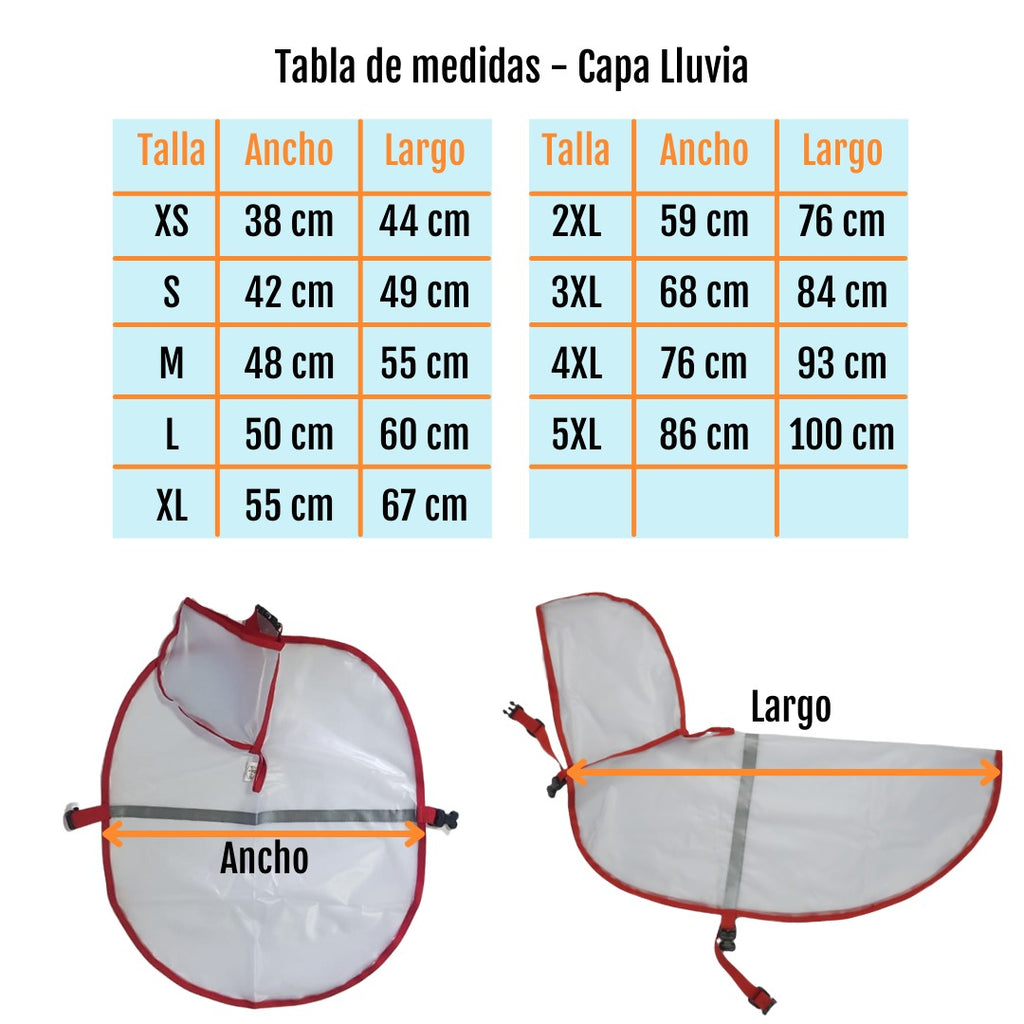 Capa Perro Lluvia 100% Impermeable