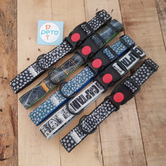 COLLAR EN DISEÑOS  MODERNOS CON BOTON DE SEGURIDAD PARA PERRO