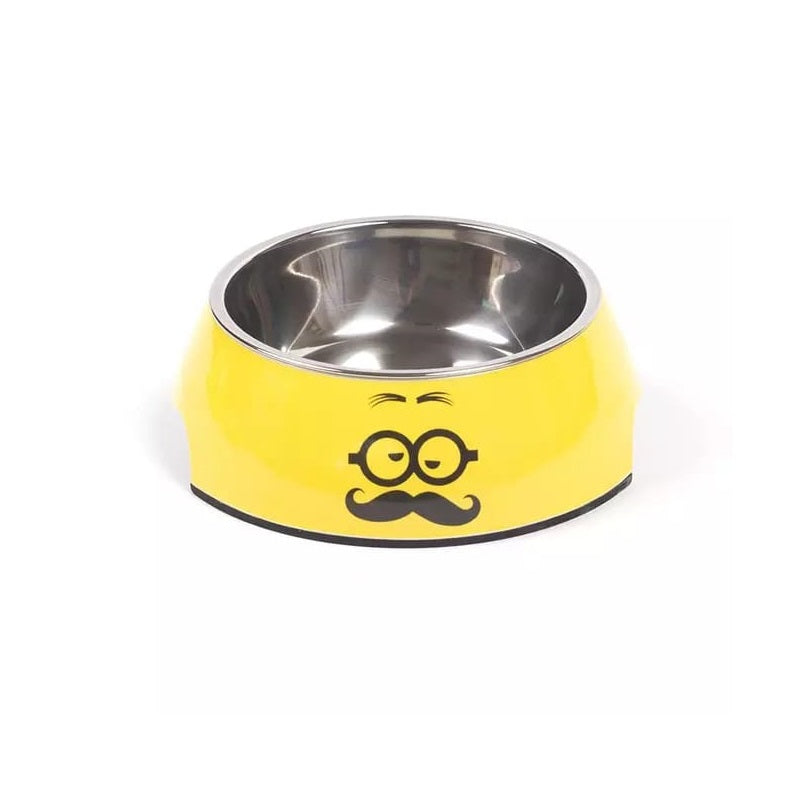 Comedero Plato Perro Gato 2en1 Melamina Acero Inox.