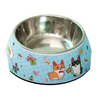 Image of Comedero Plato Perro Gato 2en1 Melamina Acero Inox.