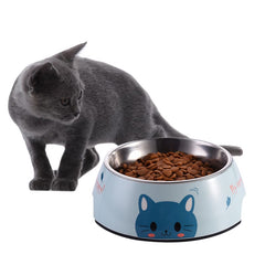 Comedero Plato Perro Gato 2en1 Melamina Acero Inox.