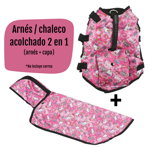 Arnés Chaleco acolchado + capa (2 en 1)