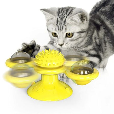 Juguete Gato Interactivo Molino De Viento Con Catnip Y Luz